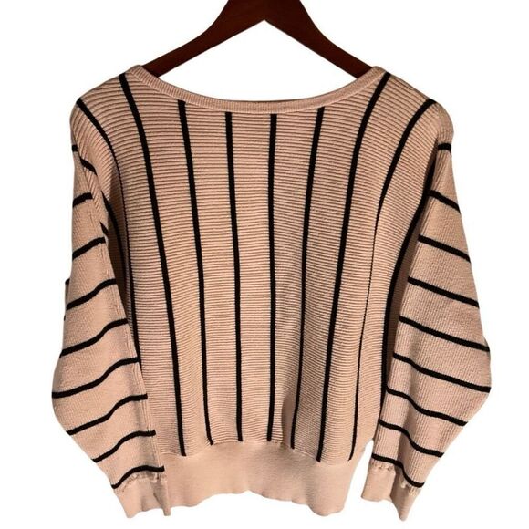 Catherine Malandrino Striped Sweater, Soft Pink. Size Medium - Picture 5 of 16